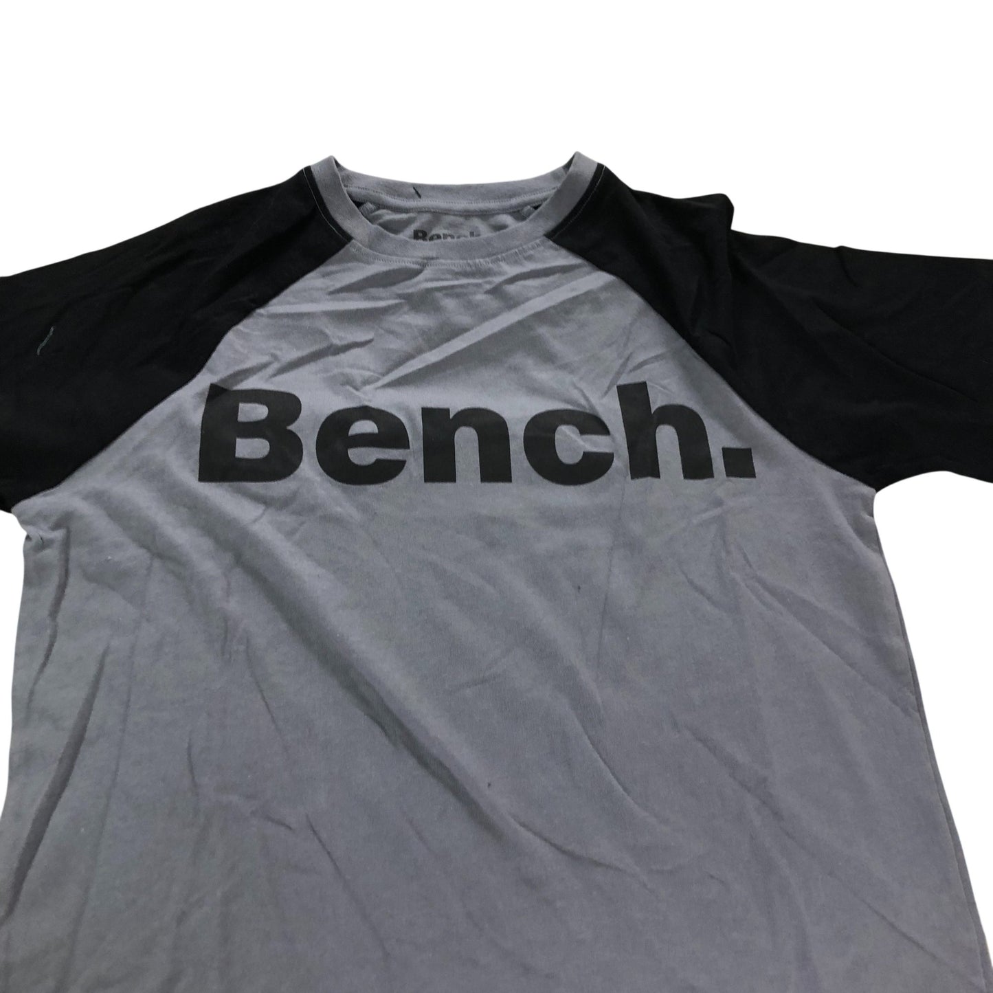 Bench Men's Grey Black Short Sleeve T-Shirt Casual Wear XS