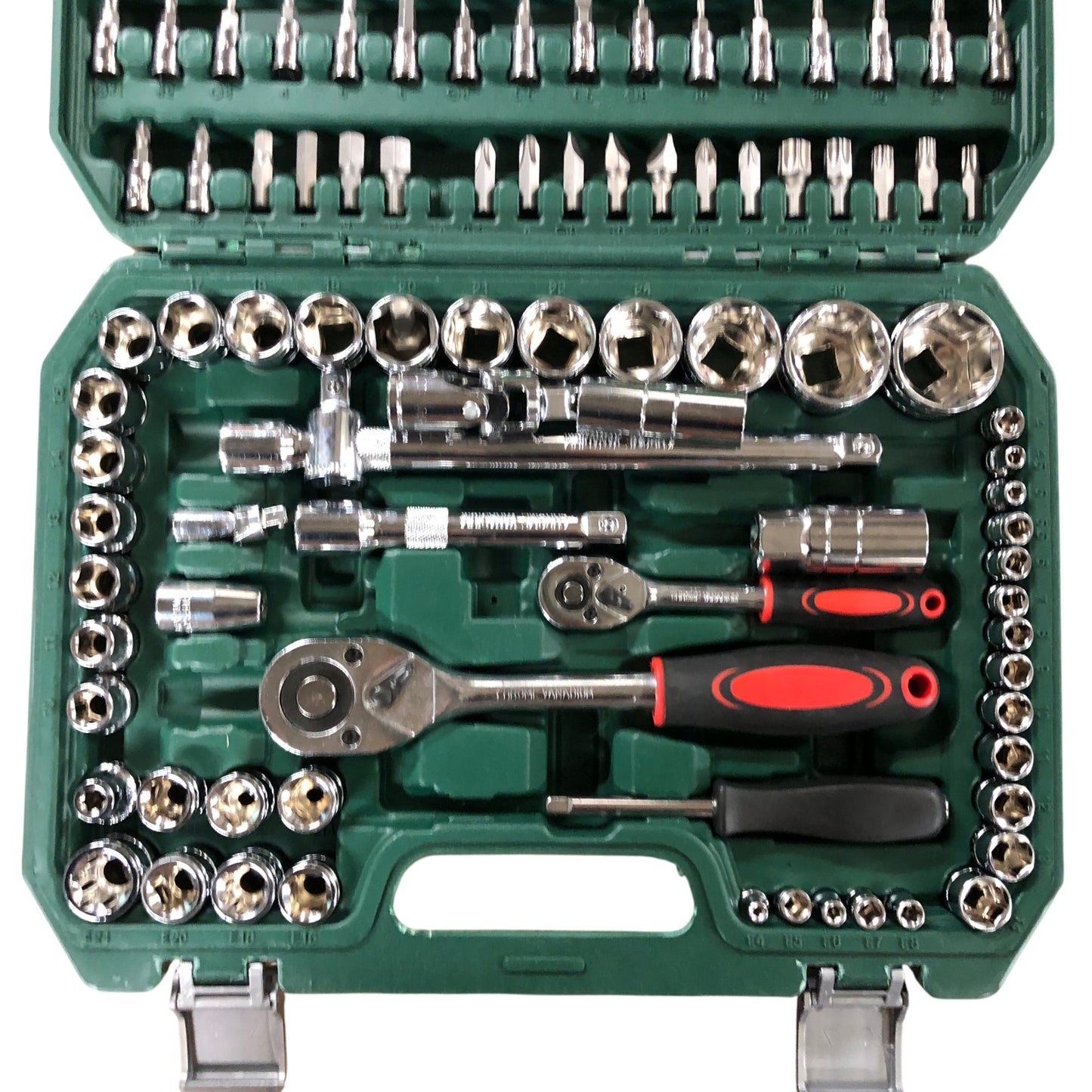 108 Piece Socket Wrench Set With Quick Release Ratchet Tools For DIY Use