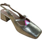 Gold Glitter Slingback Heels UK Size 6 Women's Formal Shoes