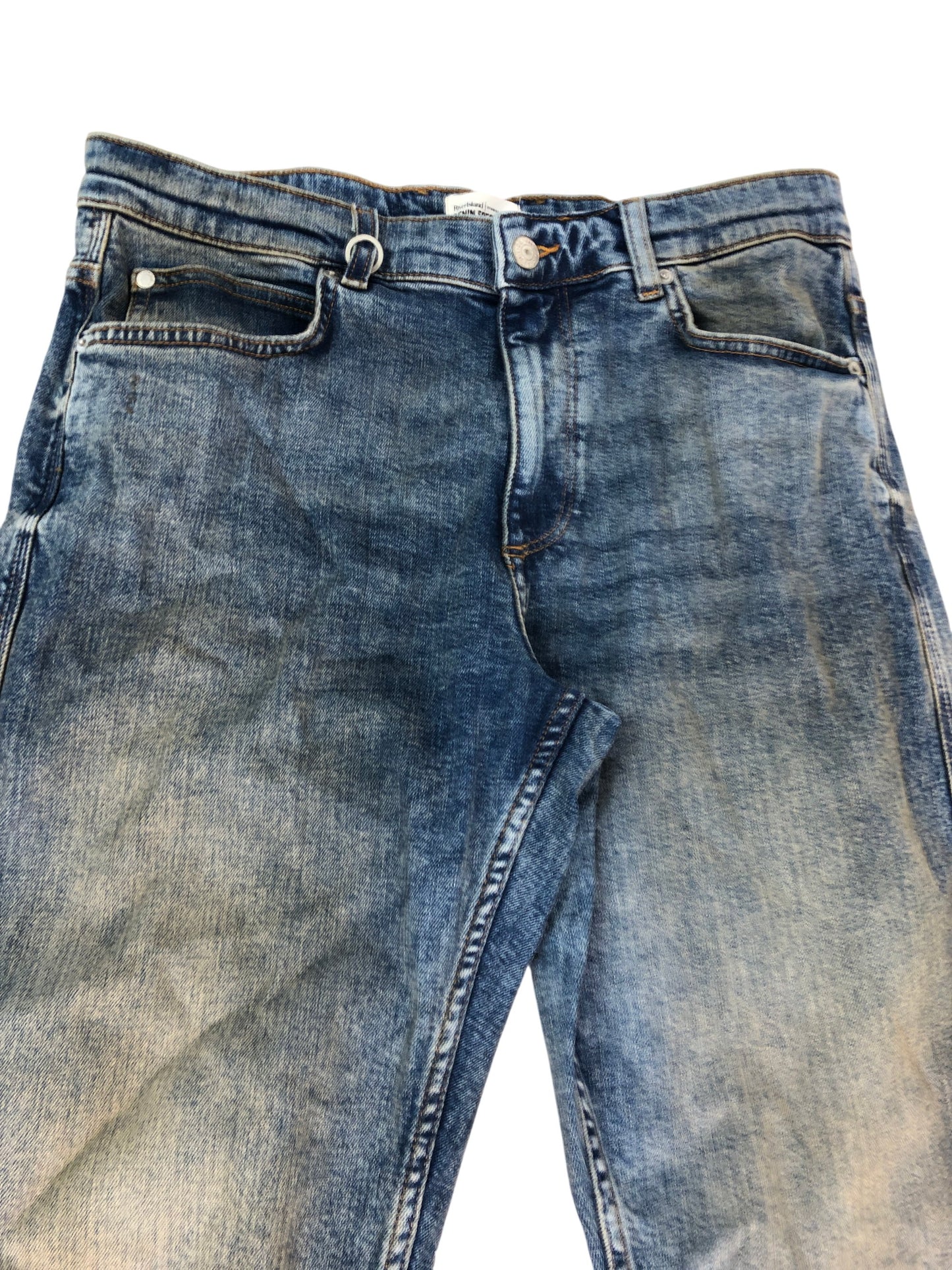 River Island Tapered Jeans W32 L32 Men's Blue Wash Casual Stretch Fit