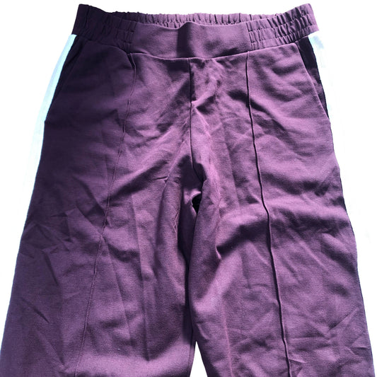 Baukjen Track Pants UK12 Women's Maroon Eco Viscose Thin Striped Activewear