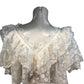 River Island Cream Lace Frill Blouse Size UK 6 Women's Ruffle Top