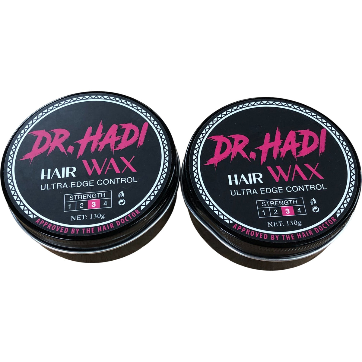 Dr Hadi Hair Wax Ultra Edge Control 130g Pack of 2 Strength 3 Grooming Set