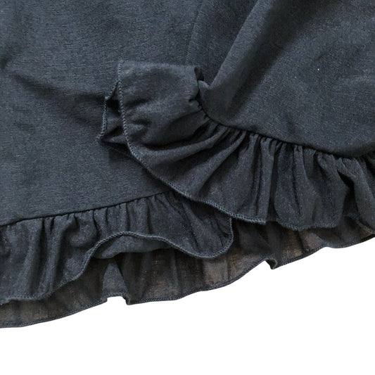 River Island Black Top Size 6 Women's Long Sleeve Ruffled Flounce Hem