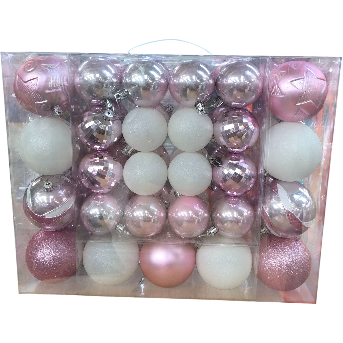 Sea Team 87 Pieces Christmas Tree Decorations Pink Assorted Ornaments Set