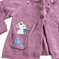 Girls Pink Mouse Pet Teapot Pocket Appliqué Cardigan 4-5 Years