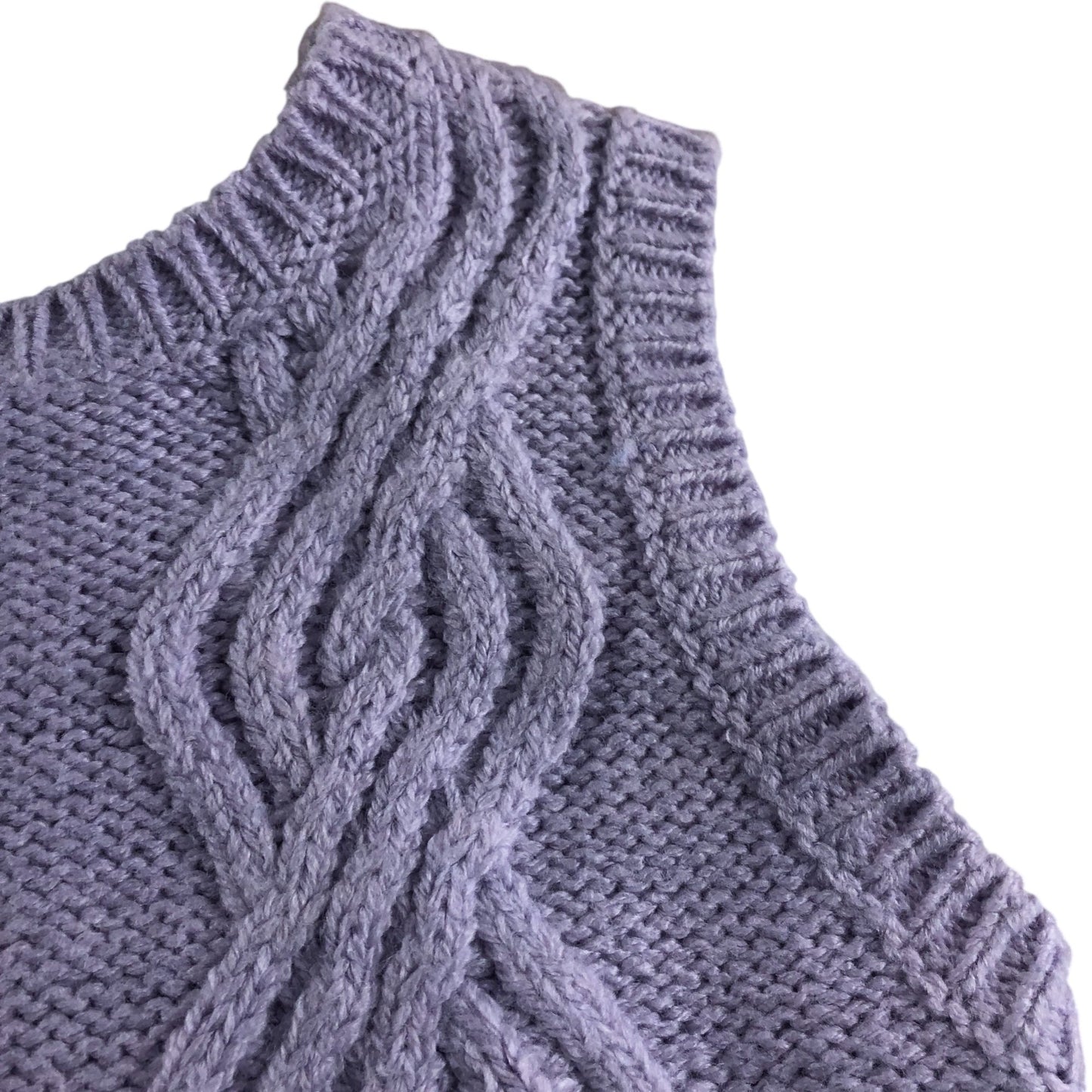 River Island UK9-10 Years Lilac Cable Knit Sleeveless Top With White T-Shirt