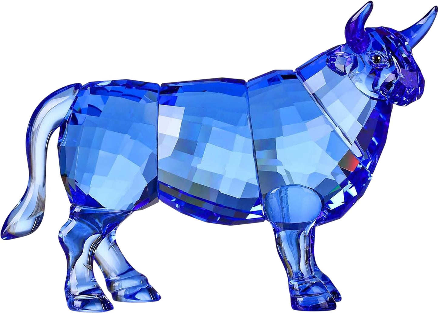 Blue Crystal Bull Figurine Stunning Decorative Collectible Home Decor Item