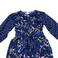 Floral Print Jumpsuit Girls Long Sleeve Lyocell Navy Blue