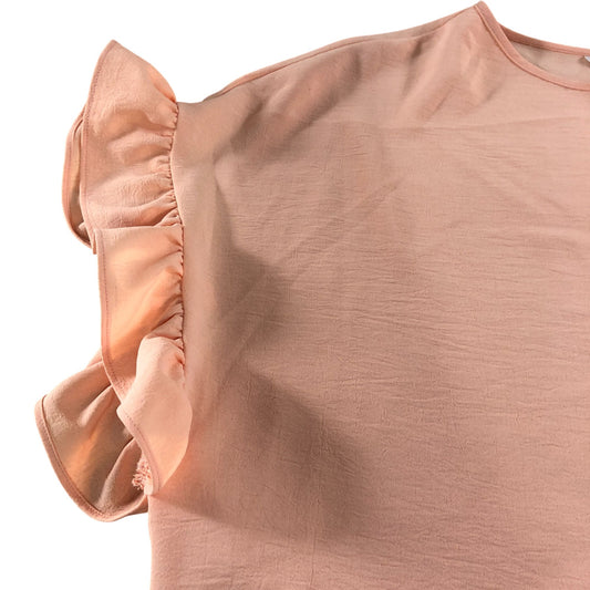 River Island UK8 Women's Peach Ruffle Sleeve Top Blouse Casual Wear Stylish