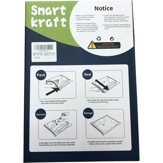 Smart Kraft Premium Vacuum Storage Bags 50x70cm Pack of 6 Medium Space Saving