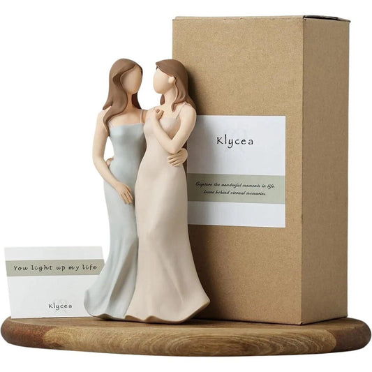 Klycea Resin Sisters Two Women Figurine 7.9"