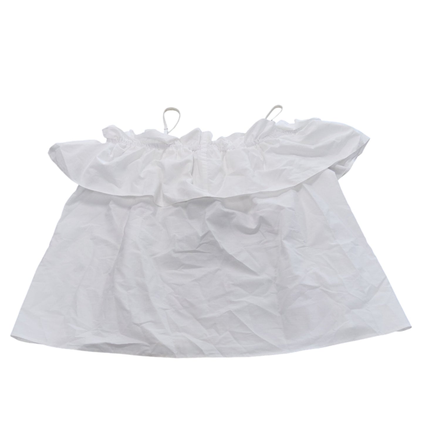 River Island Women's Ruffle Off Shoulder Top UK8 White Cotton Summer Blouse