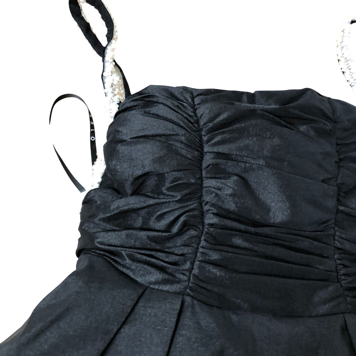 Jarlo Kiki Dress Women's Puffball Skirt Evening Wear Beaded Straps Black Size 8