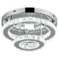 RHEAFON Modern Crystal LED Double Ring Design Chrome Chandelier Light Fixture
