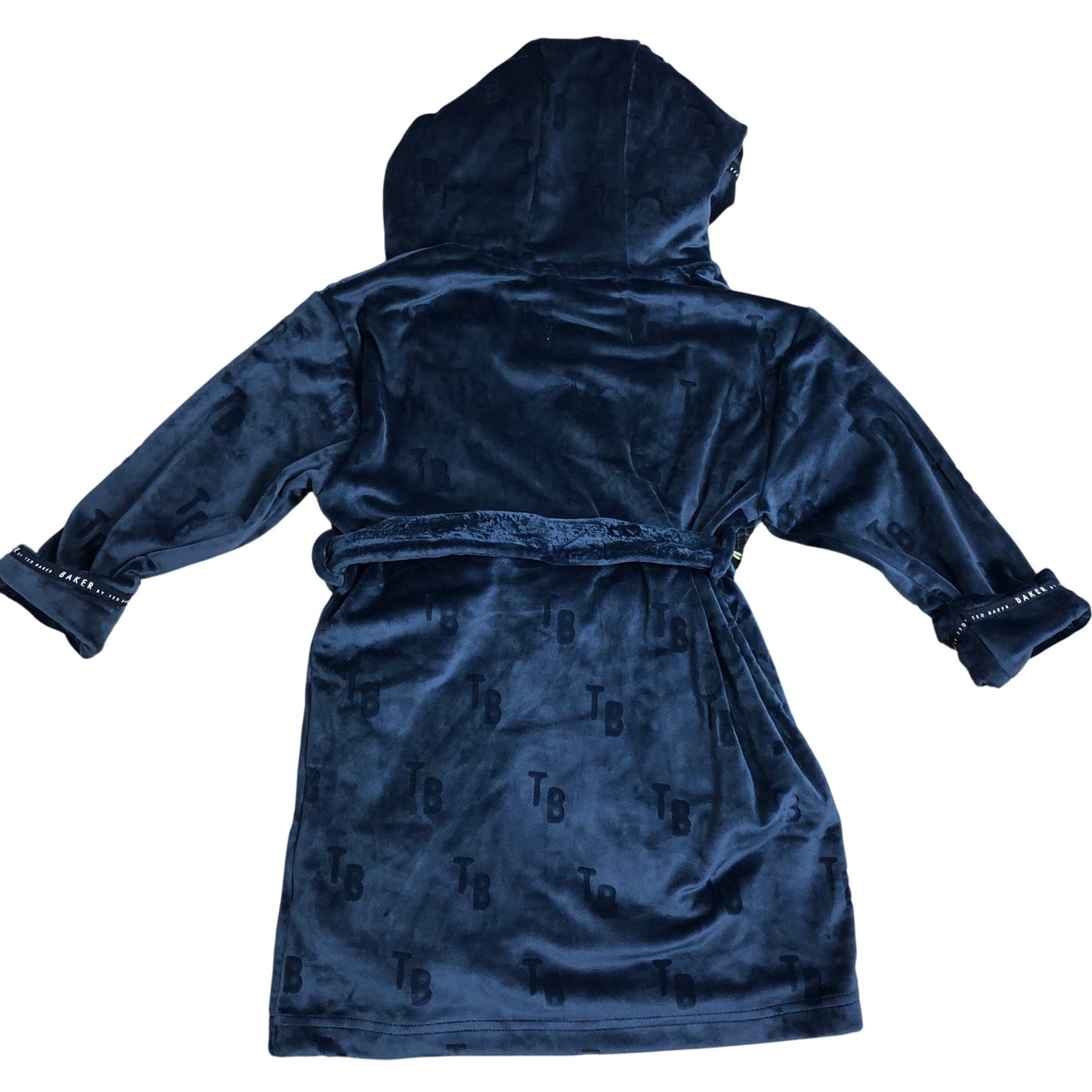 Baker By Ted Baker Kids Hooded Robe Age 3 4 Years Navy Velour Soft Fabric