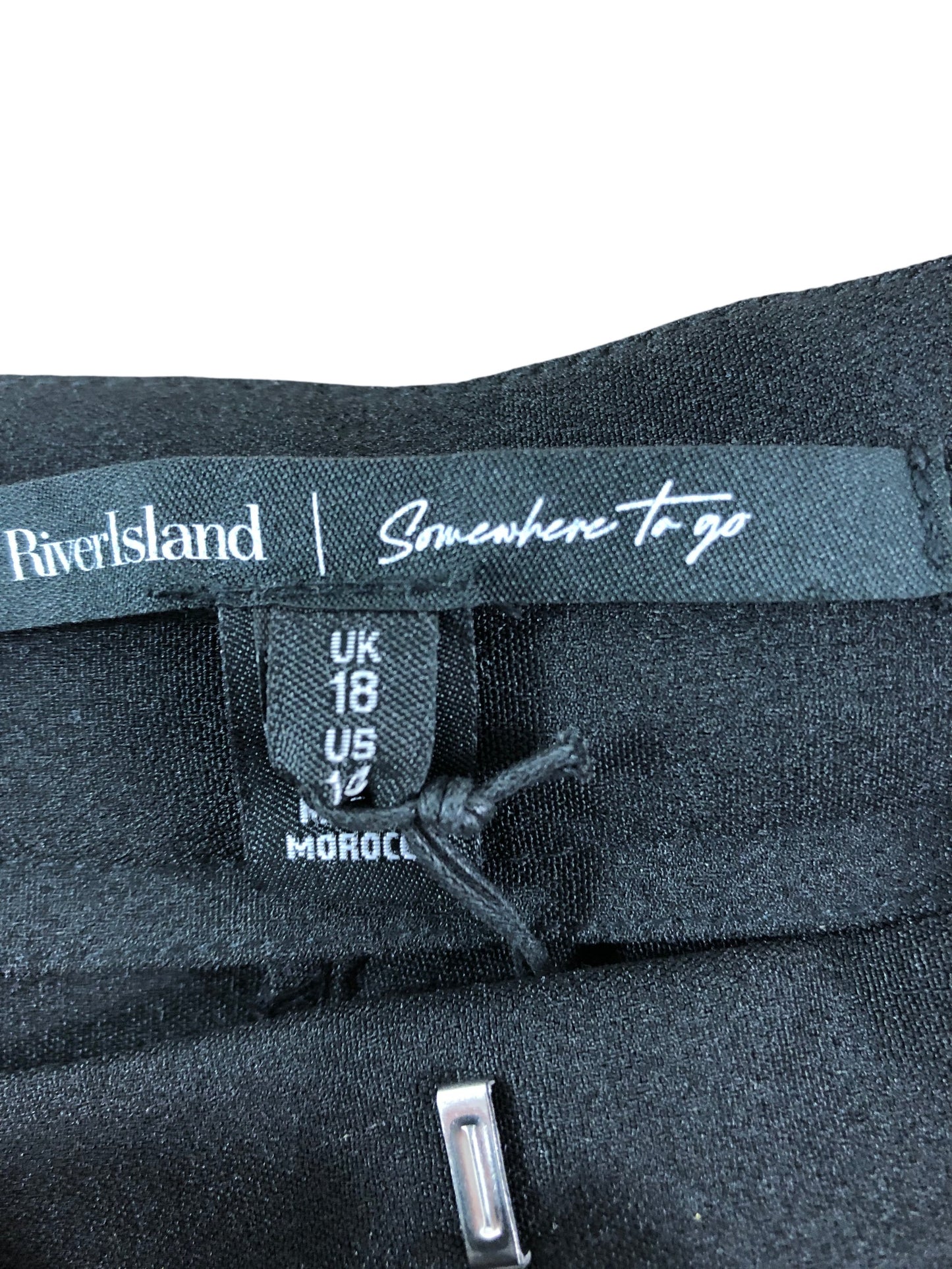 River Island Studio Black Shorts UK18 Women's Stylish High Waisted Fashion