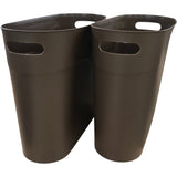 Small Bin 2 Pack Home Office Brown Waste Bin