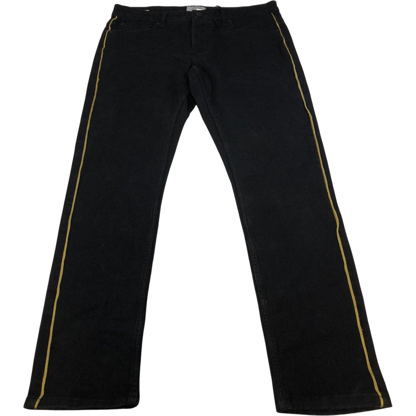 ONLY & SONS W32 L30 Men's Black Denim Jeans with Yellow Side Stripe