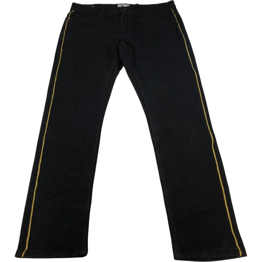 ONLY & SONS W32 L30 Men's Black Denim Jeans with Yellow Side Stripe