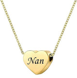 Nan Heart Pendant Necklace 18 Inch Gold Chain Jewellery for Women