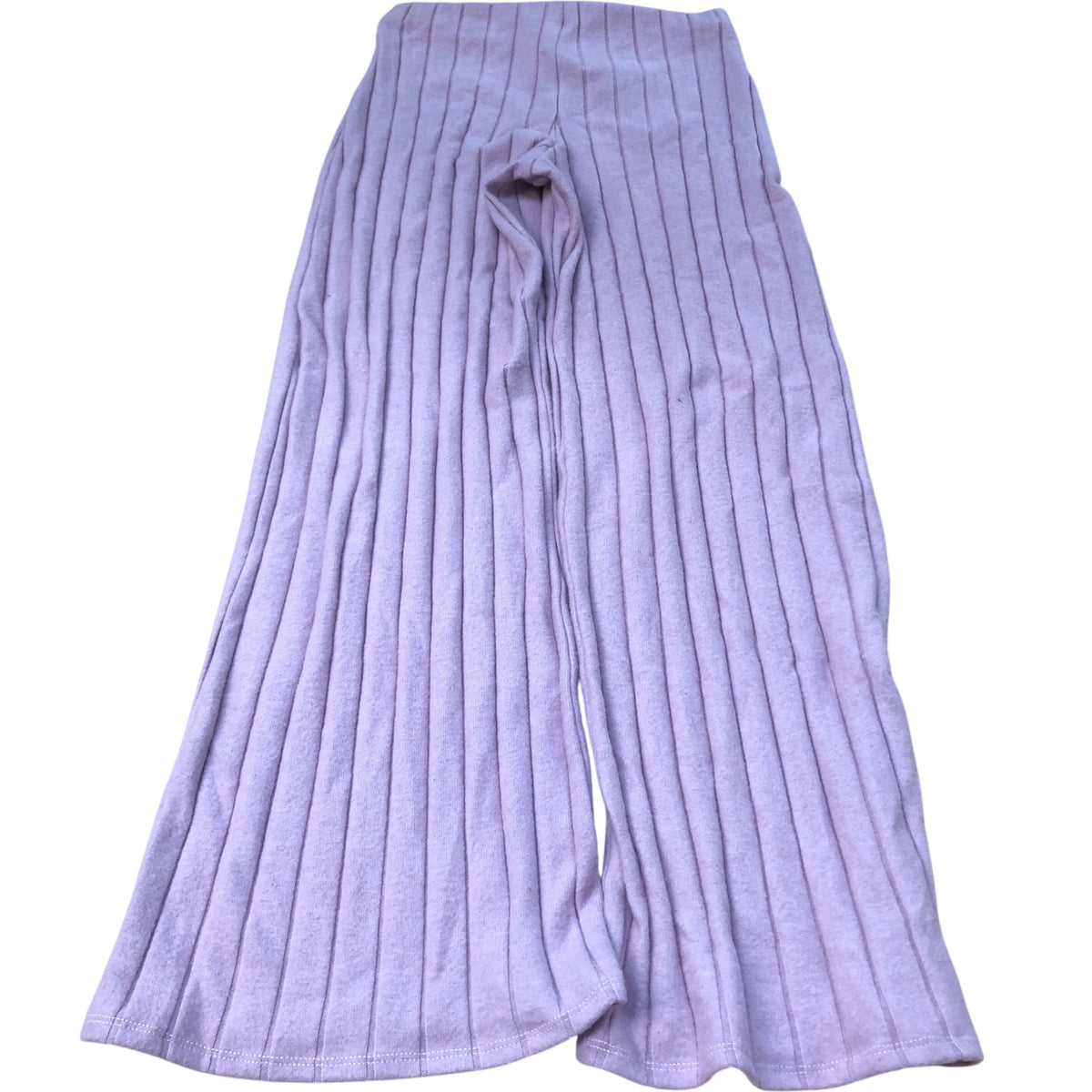 River Island Ladies Pink Ribbed Trousers UK Size 10 High Waisted Stretch Fabric