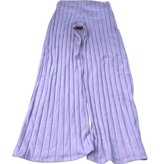 River Island Ladies Pink Ribbed Trousers UK Size 10 High Waisted Stretch Fabric