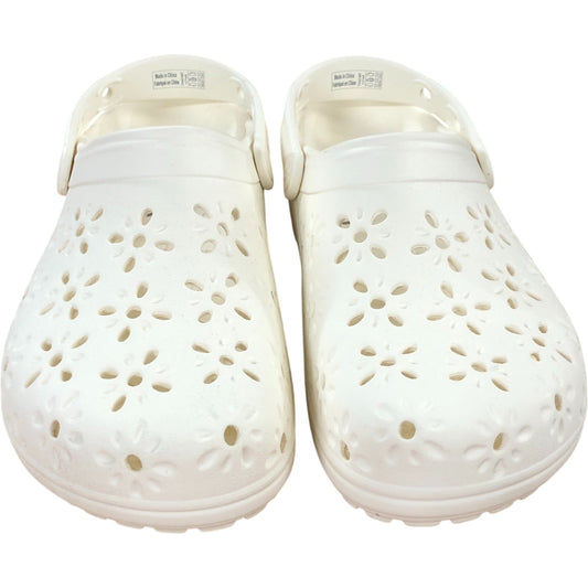 Crocs Daisies Clogs Women 9 Men 7 Comfort Slip On Chalk Footwear