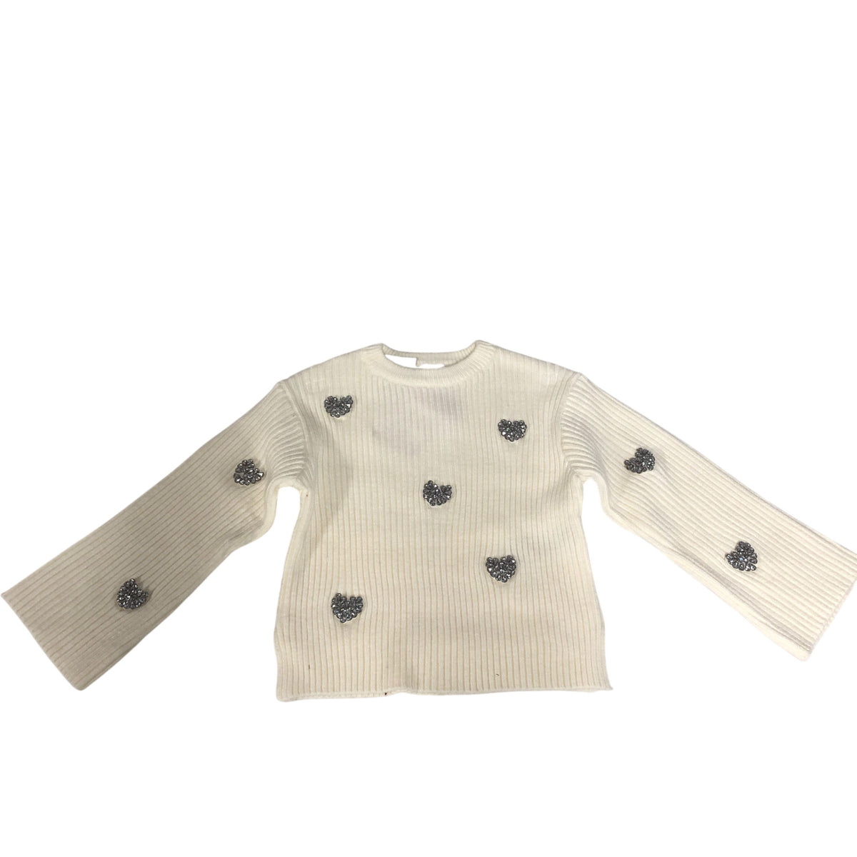 River Island Set Sweater With Heart Detailing And Black Faux Leather Shorts