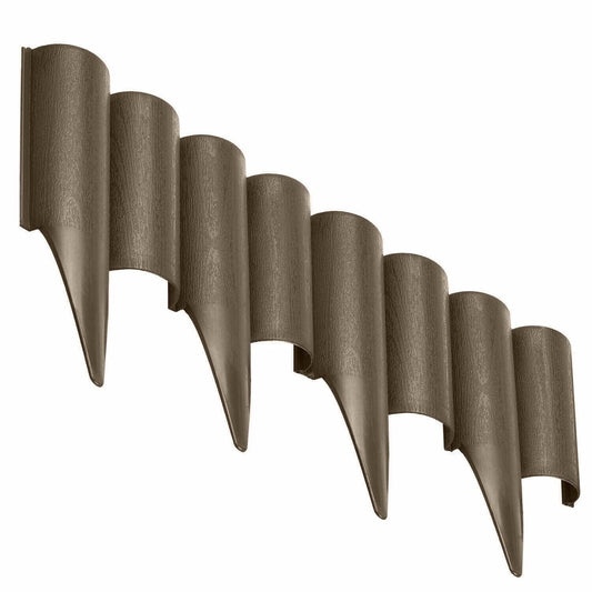 Pal Garden Lawn Edging Border Palisade 2.5m 10 Pcs Brown Fencing