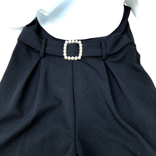 River Island Black Jumpsuit Girls Stylish Wide Leg Flounce Sleeve 7-8 Years