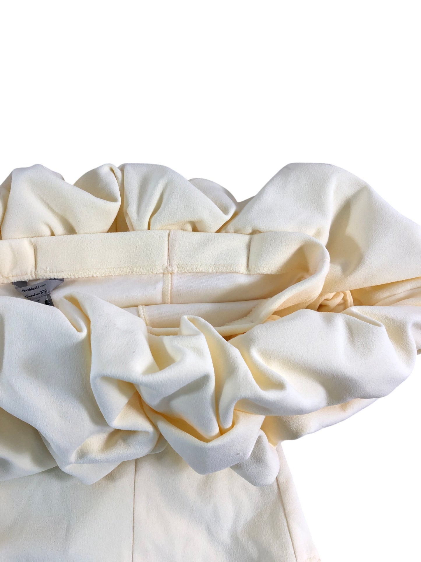 River Island Women's Puff Sleeve Blouse Size L Yellow Ruffle Top