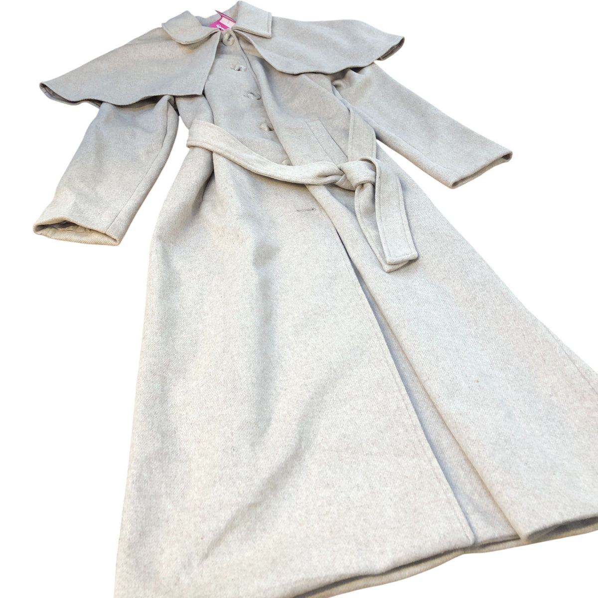 River Island Wool Blend Beige Trench Coat Women's With Belted Detail