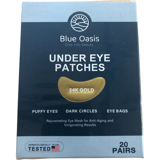 Blue Oasis Under Eye Patches 24K Gold 20 Pairs Anti Aging Rejuvenating Gel Mask