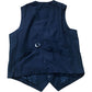 Suit Waistcoat Navy Blue Check Pattern Regular Fit