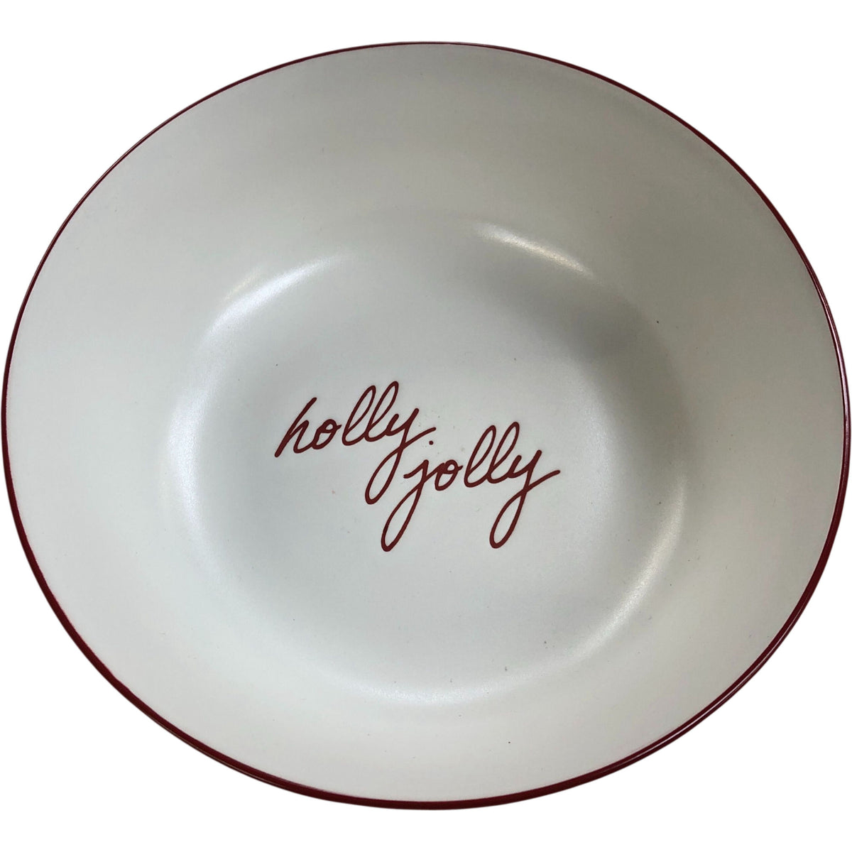 Holly Jolly Serving Platter And Bowl Set Red Trim Dishware Home Décor