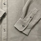 River Island Waffle Shirt L Men's Pale Khaki Casual Top Long Sleeve Button Up