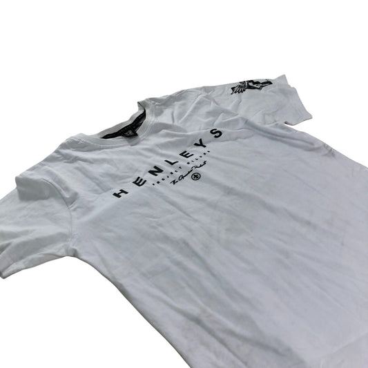 Henleys Project Deluxe T-Shirt Men's White Crew Neck Casual Wear Large