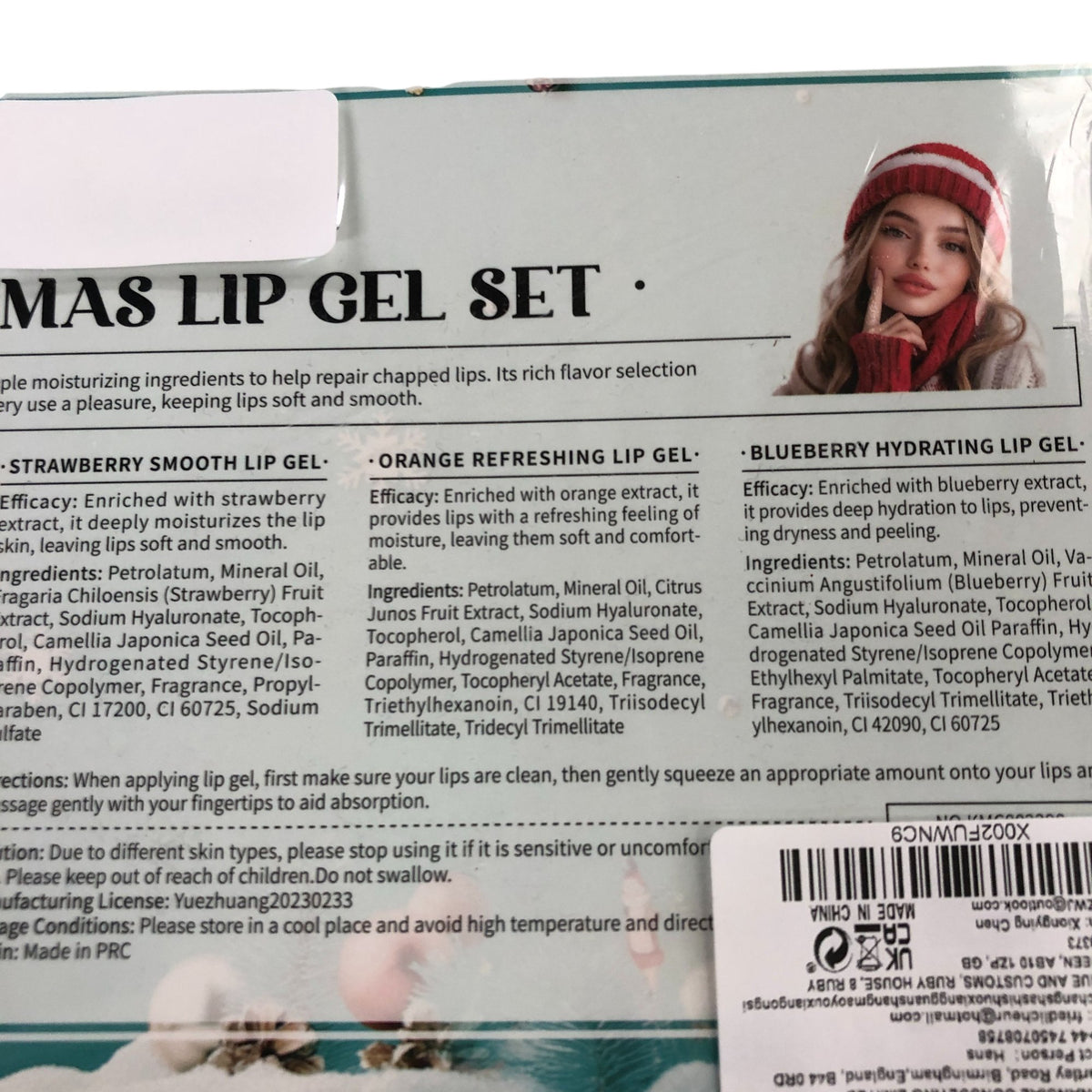 KORMESIC Christmas Lip Gel Set 5 Flavours Moisturising Lip Care Collection