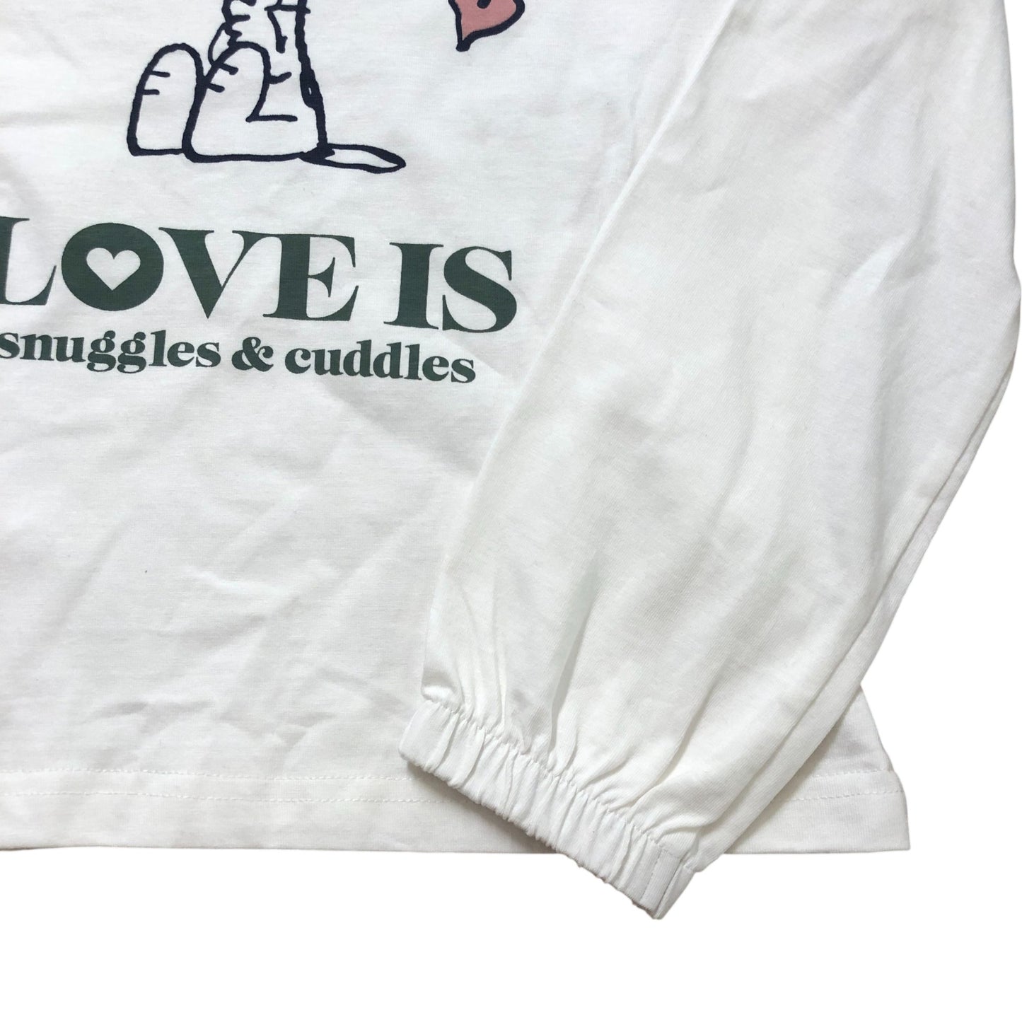 Cyrillus x Peanuts Snoopy Long Sleeve T-Shirt 8 Years Kids White Love Is Graphic