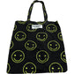 Flying Tiger Copenhagen Smileys Tote Bag Black Cotton Eco-Friendly Shopping Bag