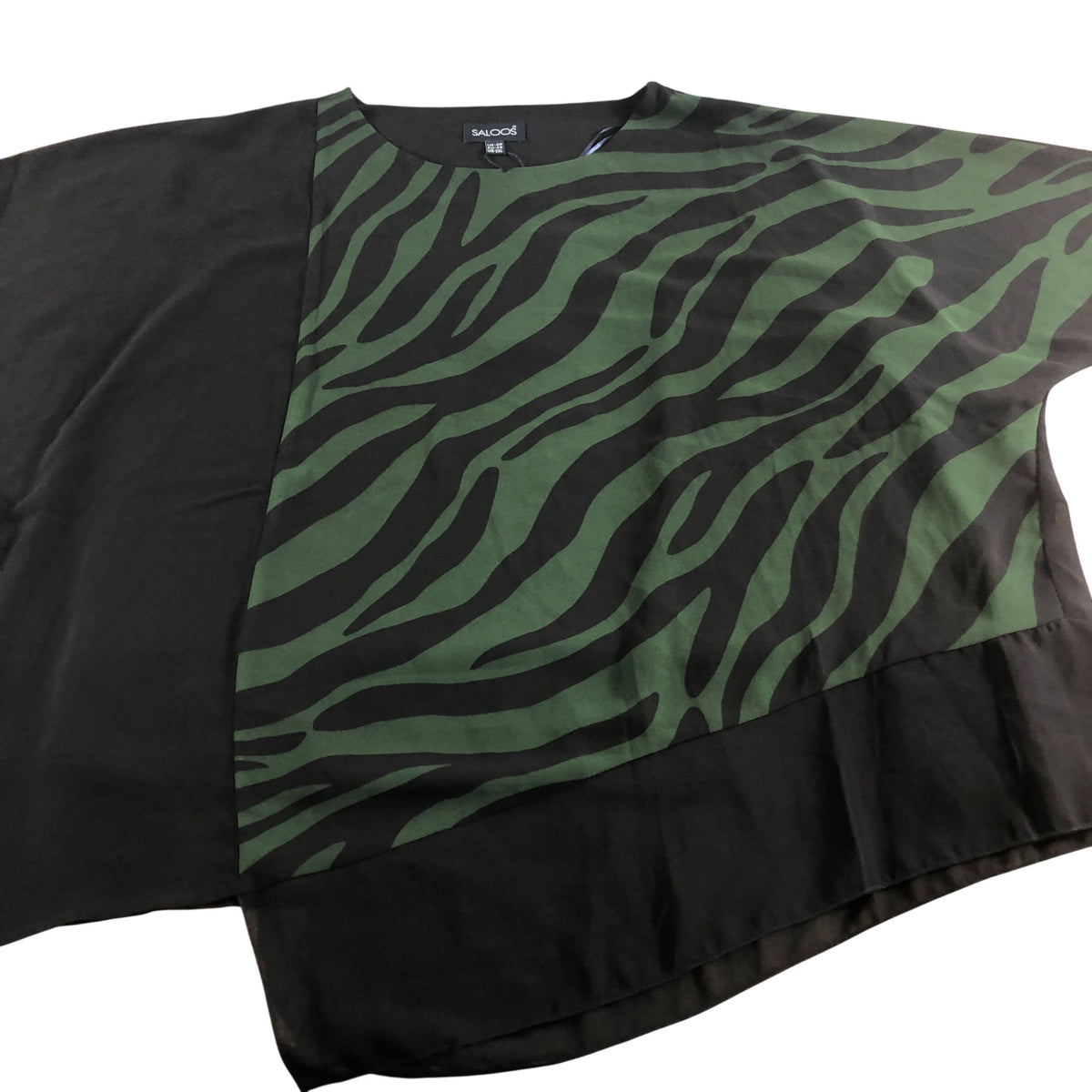 SALOOS Size 20 Women's Khaki Tiger Print T-Shirt Black