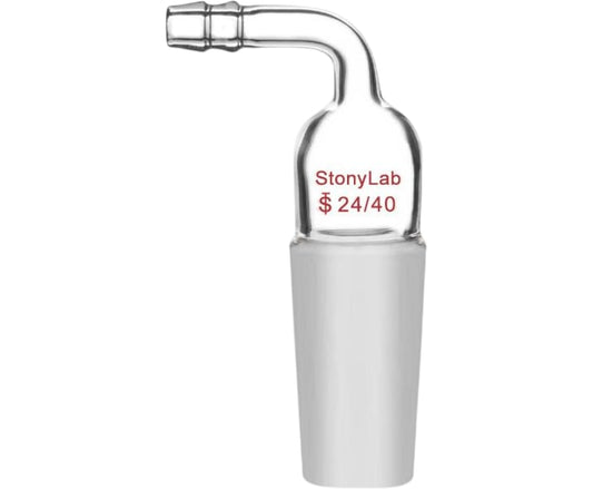StonyLab 24/40 Inlet Adapter Glass Tube Bent 90 Degrees Medical Lab 5 Pack