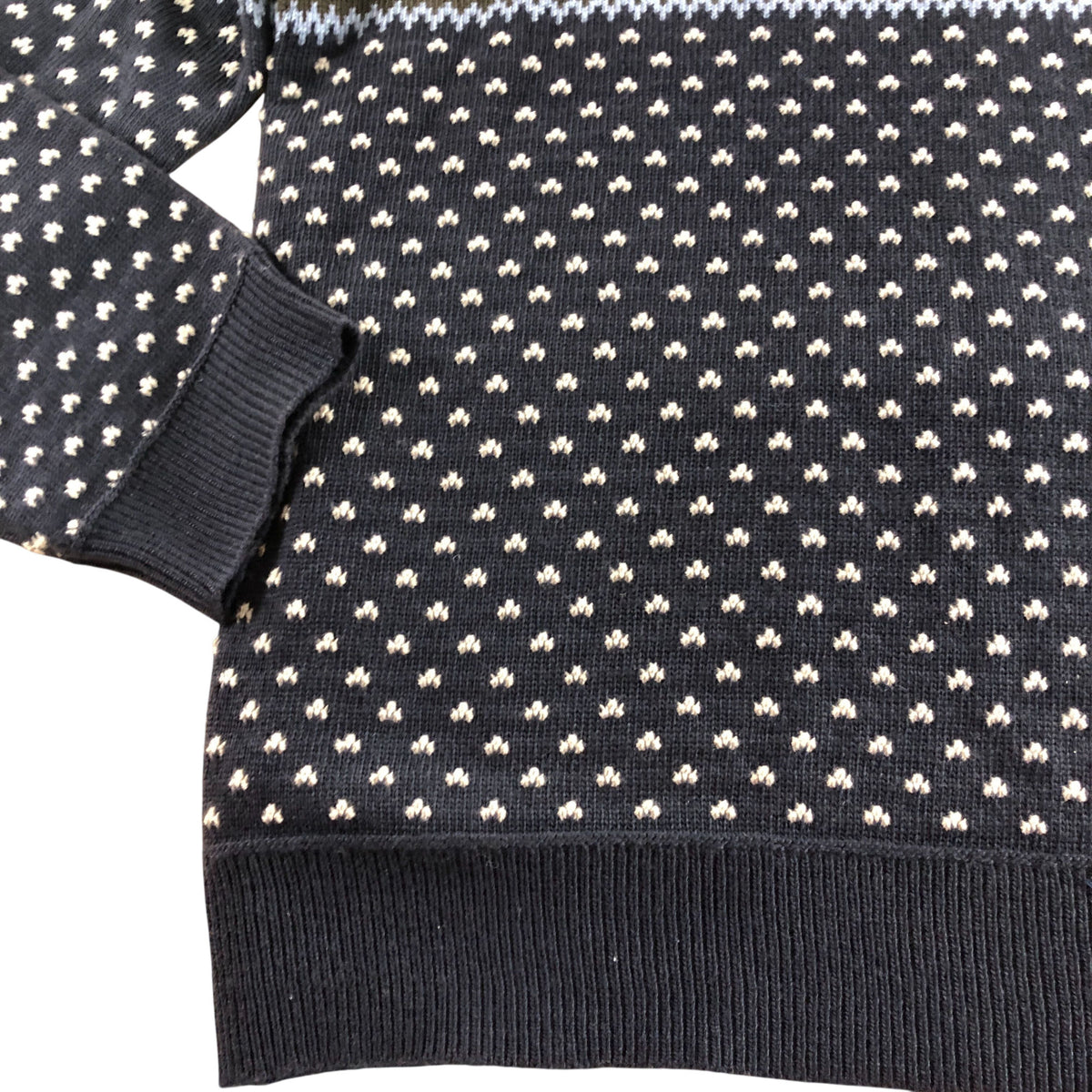 Fairisle Pattern Sweater UKXXL Knitted Thick Cream Navy