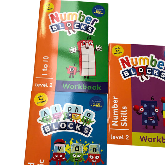 Alpha Blocks Number Blocks Activity Workbook Set Level 2 With Stickers 5 Books