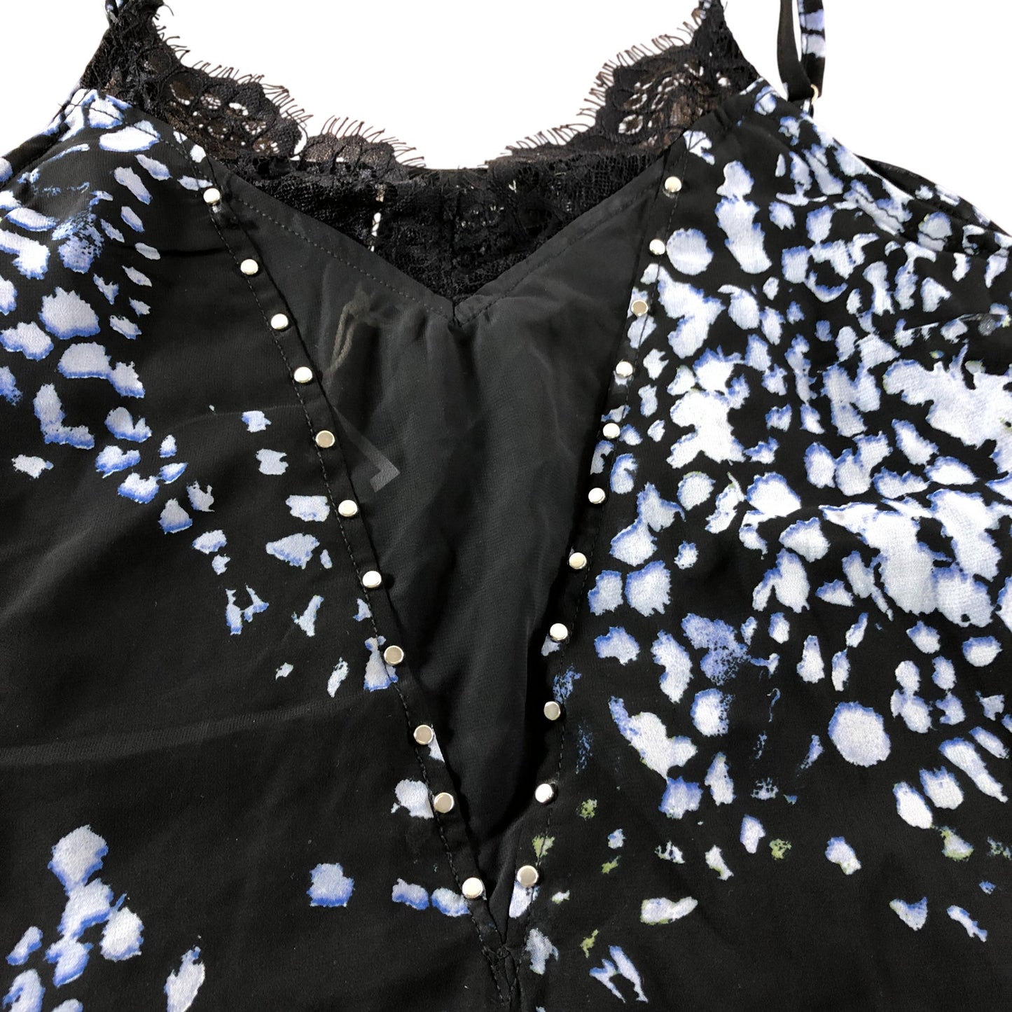 Branded Black Wild Print Cami Top - Size 12