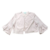 Gina Bacconi Gigi Moss Crepe Bolero Blush Pink Flared Sleeve Cropped Size 22