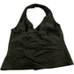 River Island Halter Neck Top UK Size M Women's Olive Green Buckle Detail