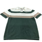 River Island Stripe Polo Shirt Size S Men's Casual Green Cream Cotton Knit