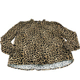 Baukjen Sabrina Printed Blouse UK12 Women's Cognac Leopard Viscose Top